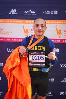 photo of Marcus at NYC marathon