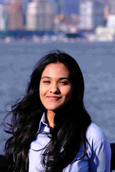 photo of Shivali in front of river