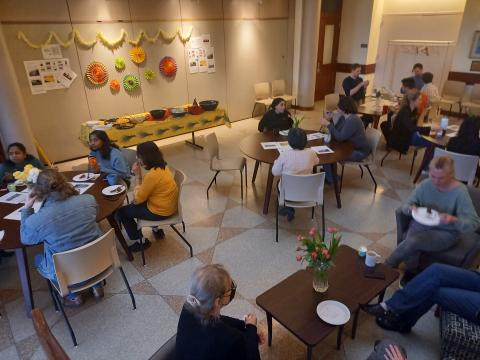 CABM members at tea time in the atrium