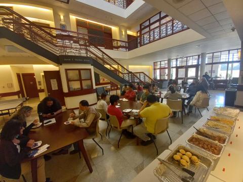 CABM members gathered in Atrium for FAHM Cultural Coffee Hour