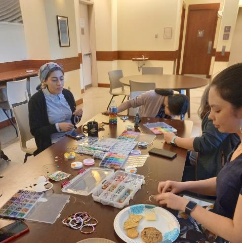 people making bracelets