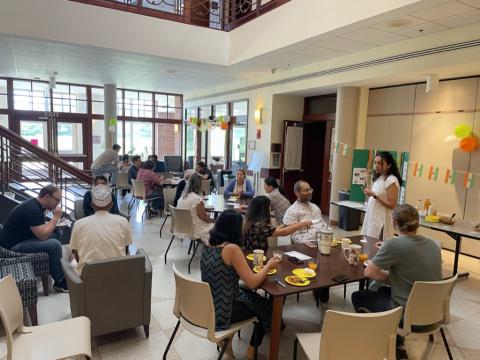 CABM members gathered in atrium