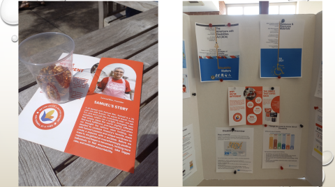 Samuel's story and informational poster board