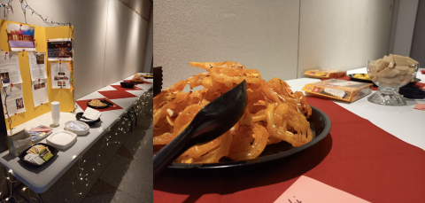 Poster information board and food