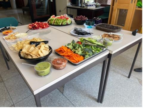 platters of food in CABM kitchen