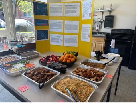 photo of food and information display