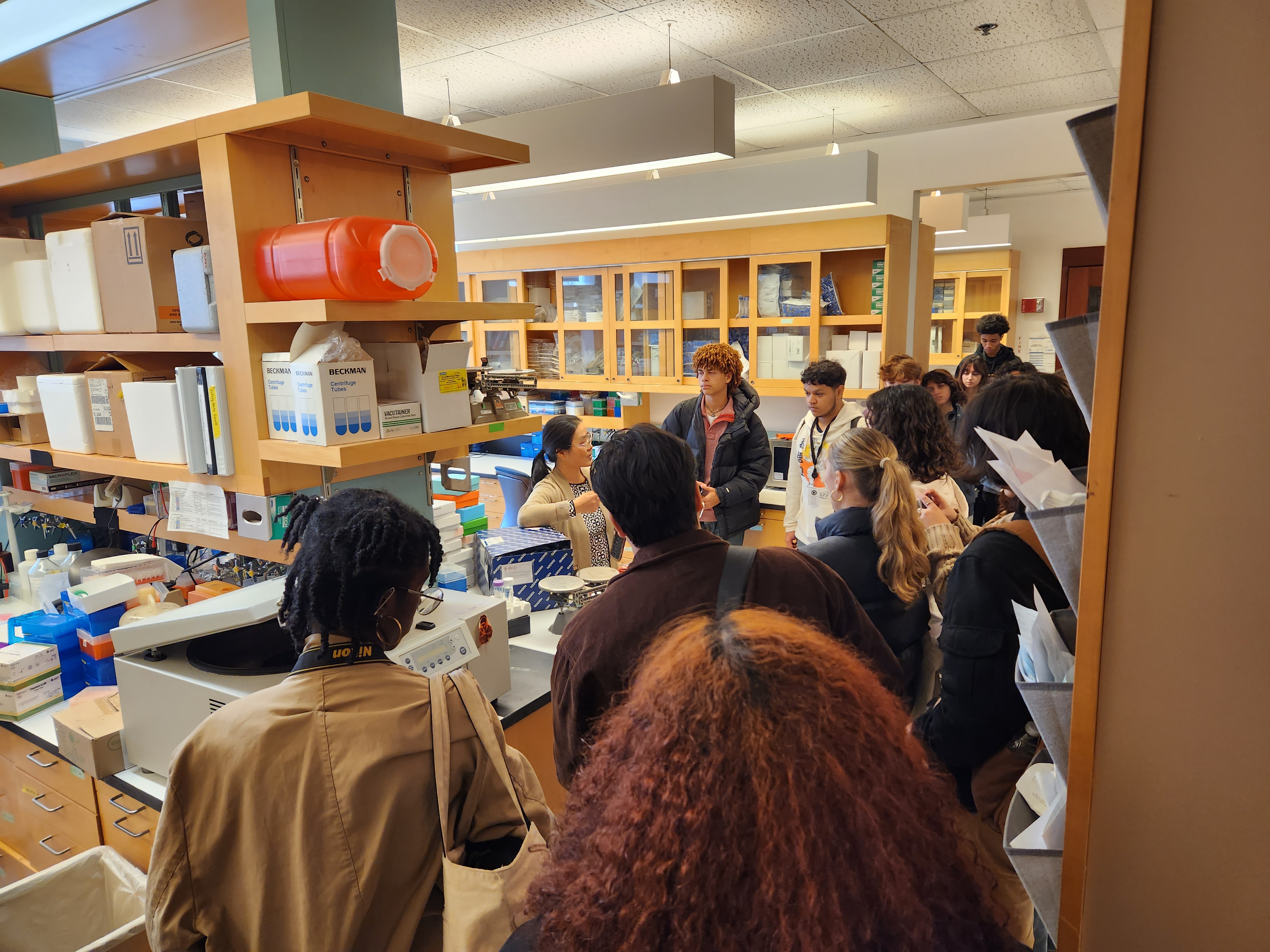 NJKS students standing in Blaser Lab