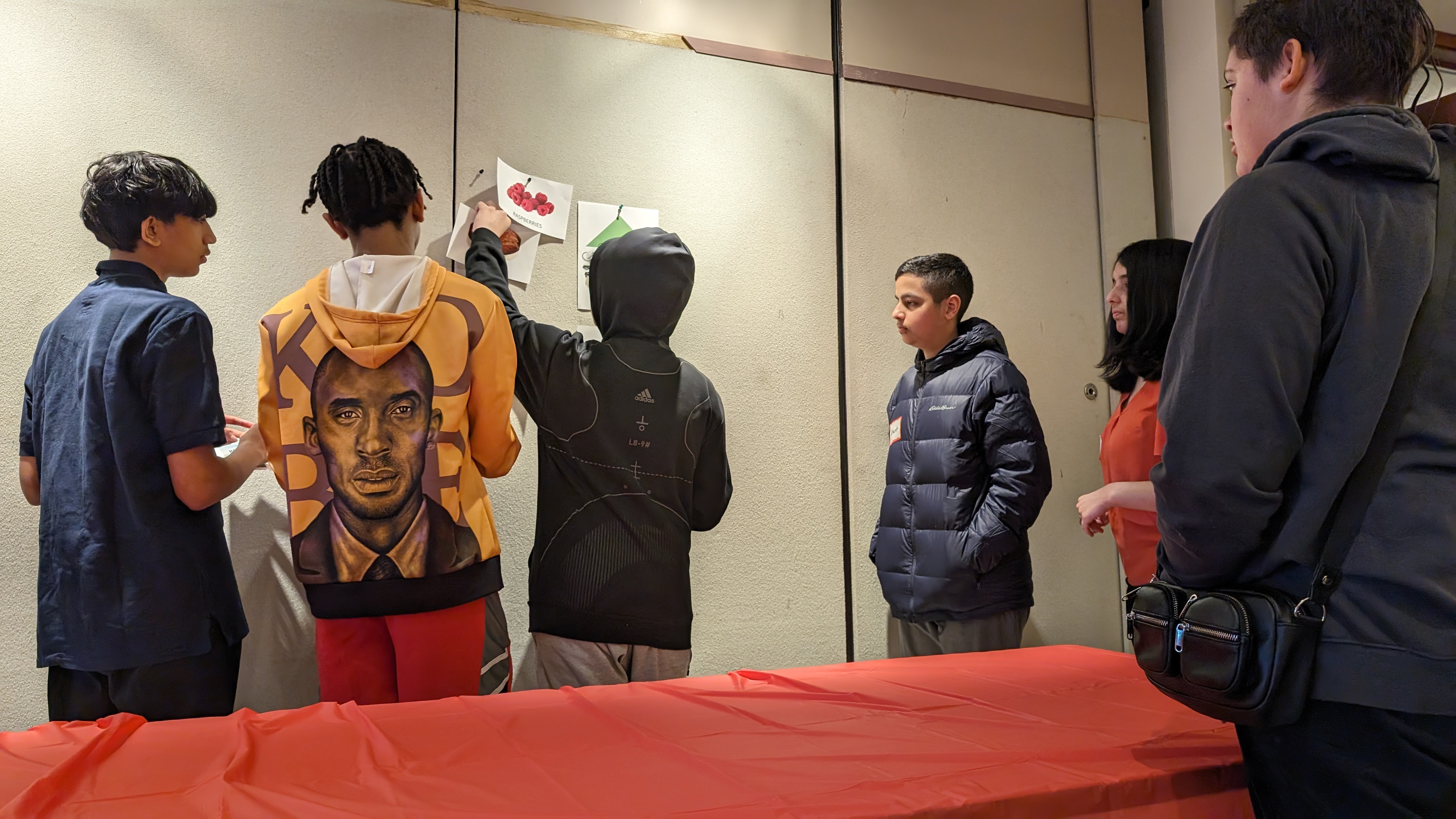 students doing activity in atrium